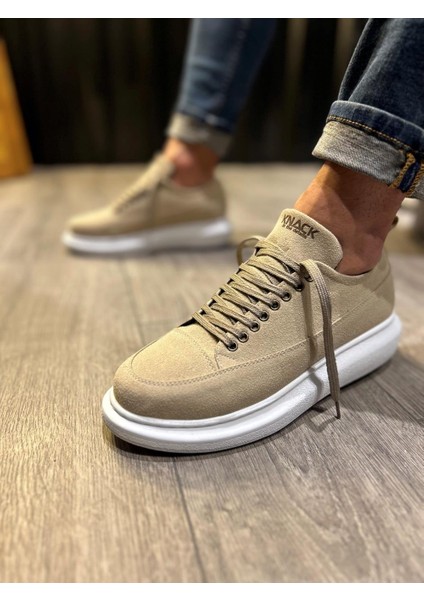 J421 Bağcıklı Ortopedik Taban Erkek Günlük Süet Sneaker Spor Ayakkabı Bt Vizon fiyatları