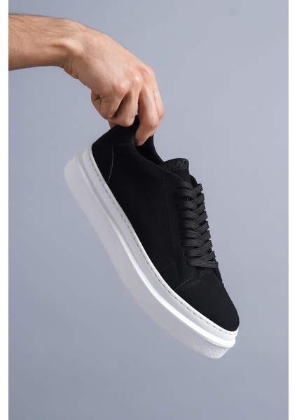 J421 Bağcıklı Ortopedik Taban Erkek Günlük Süet Sneaker Spor Ayakkabı Bt Siyah fırsatları