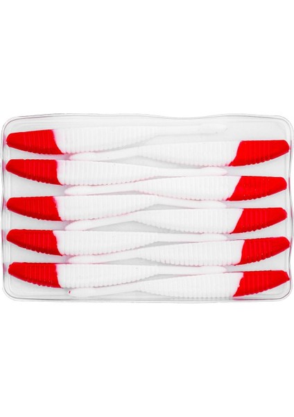 Silikon Kurt Yem - 3,3g 95MM - Fishack Wormix - 1 Adet - Red White modelleri