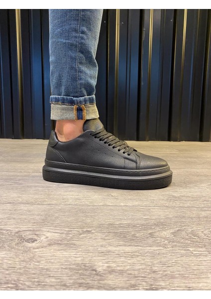 J421 Bağcıklı Ortopedik Taban Erkek Günlük Sneaker Spor Ayakkabı St Siyah fiyatları