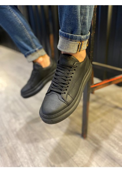 J421 Bağcıklı Ortopedik Taban Erkek Günlük Sneaker Spor Ayakkabı St Siyah modelleri
