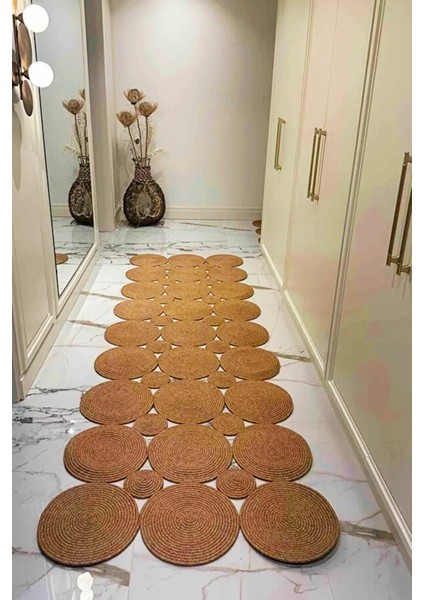 Maise Hasır Dikdörtgen Jüt Örme Özel Tasarım Halı Kilim Yolluk Paspas