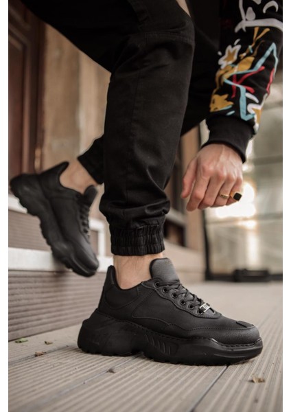 J-N75 Bağcıklı Ortopedik Taban Erkek Günlük Sneaker Spor Ayakkabı St Siyah fırsatları