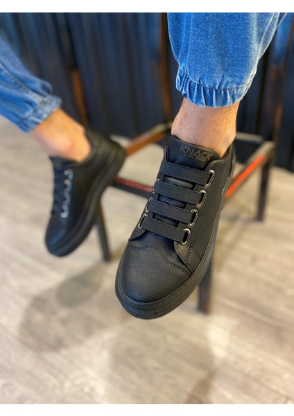 J521 Bağcıksız Lastikli 4 Bantlı Ortopedik Taban Erkek Günlük Sneaker Spor Ayakkabı St Siyah fiyatları