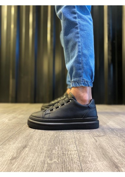 J521 Bağcıksız Lastikli 4 Bantlı Ortopedik Taban Erkek Günlük Sneaker Spor Ayakkabı St Siyah fırsatları