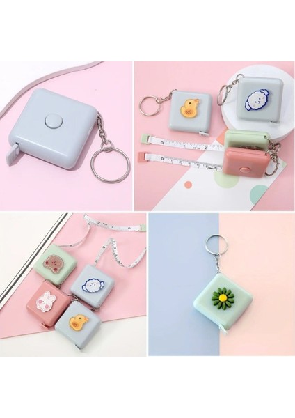 OMB Store Sevimli Yumuşak Stickerli 150 cm Uzunluğunda Pratik Taşınabilir Çanta Boy Anahtarlıklı Mezura modelleri