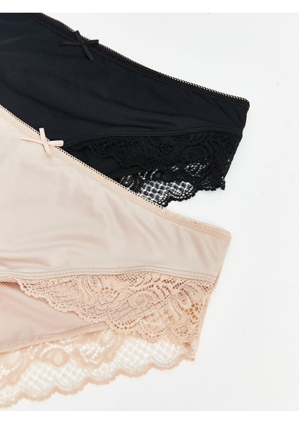 Yeni Sezon Dantel Detayli Bikini Kulot 2'li Paket - S50524Z8 modelleri