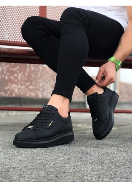 J01 Bağcıklı Ortopedik Taban Erkek Sneaker Günlük Ayakkabı St Siyah fiyatları