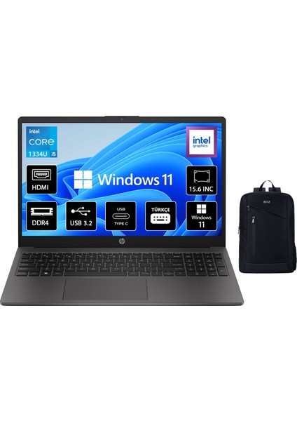 250 G10 Intel Core I5 1334U 24GB 2tb SSD Windows 11 Home 15.6" Taşınabilir Bilgisayar B2NC5ES + Boz Çanta