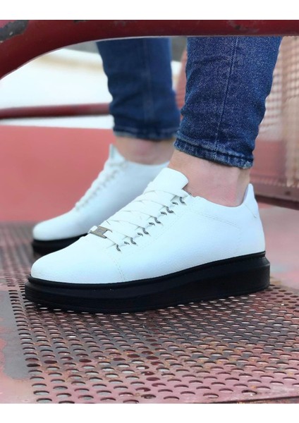 J08 Bağcıklı Ortopedik Taban Erkek Sneaker Günlük Ayakkabı St Beyaz modelleri