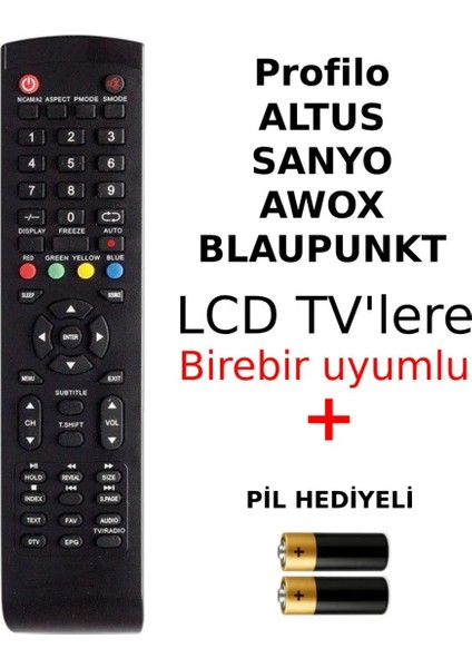 Profilo Altus Sanyo Awox Blaupunkt LCD Tv’lerle Uyumlu Kumanda