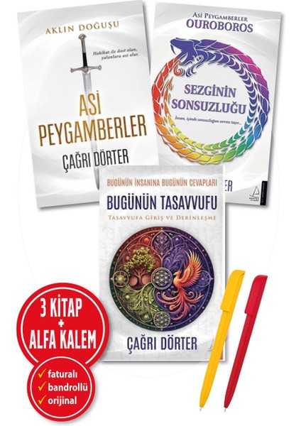 Alfa Kalem+ Çağrı Dörter Yeni 4 Kitap Bugünün Tasavvuf+Asi+Sezginin Sonsuz+Aydınlığın Karanlık Lord fiyatları
