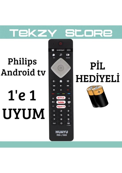 RM-L1660 Netflix Rakuten Youtube Tuşlu LED Tv Kumandası