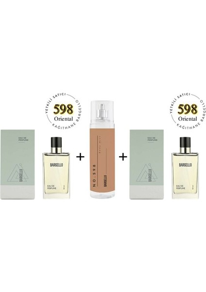 598 + 598 Unisex Parfüm Edp 50 ml Oriental + No: 598 Unisex Body Mist Edt 210 ml -MNMS598BMSET