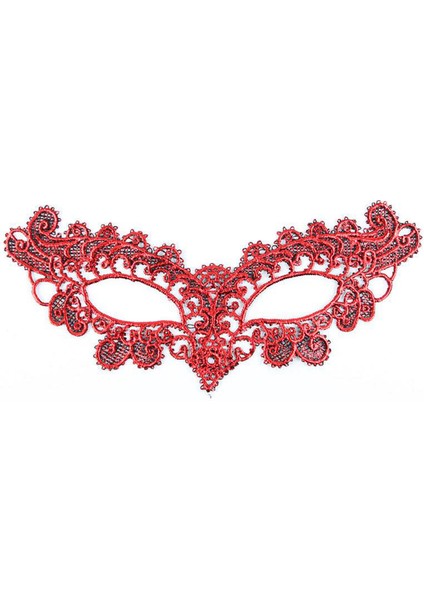 Büro Ev Ofis Gösteri Balo Kostüm Maskesi Için Kırmızı Dantel Masquerade Maske