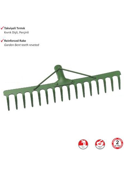 Büro Ev Ofis Hobi Tarla Bahçesi Için 12 Dişli Sapsız Takviyeli Tırmık