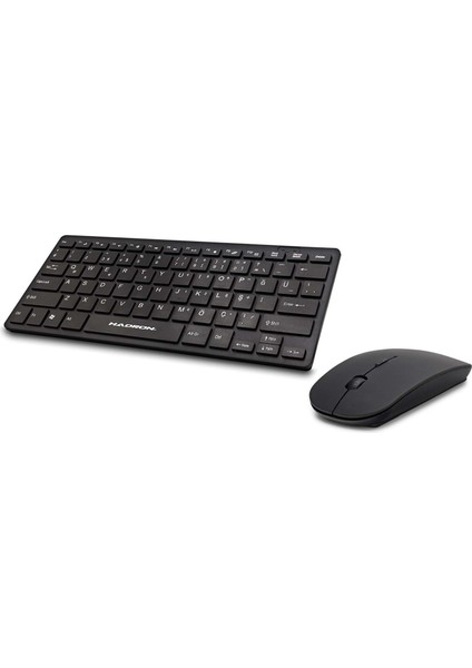Büro Ev Ofis Bilgisayarı Için Siyah Q Wıreless Smart Klavye Mouse Seti