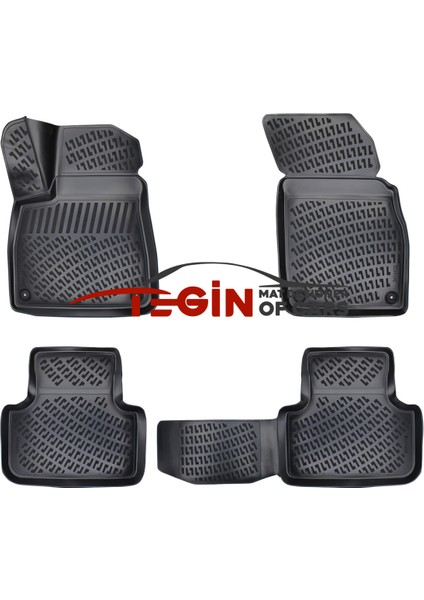 Audi Q7 2021 3D Havuzlu Paspas Siyah