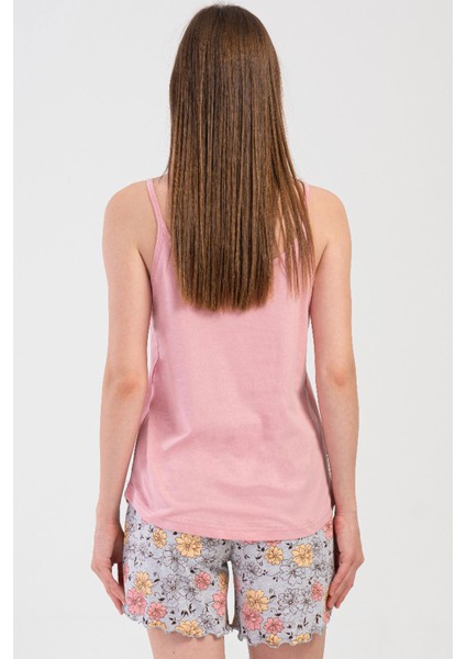 Kadın Ip Askılı Şortlu Pijama Takım , 409061