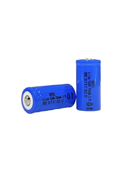 Büro Ev Ofis Atölye Için 3.7V Li-Ion 16340 - 700 Mah. 1c Şarjlı Pil