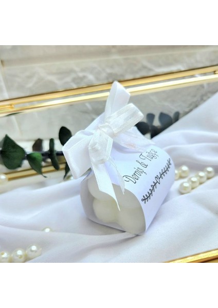 10 Adet Bubble Mum Nikah Nişan Kına Hediyelik Nikah Şekeri Fiyonk Süslü