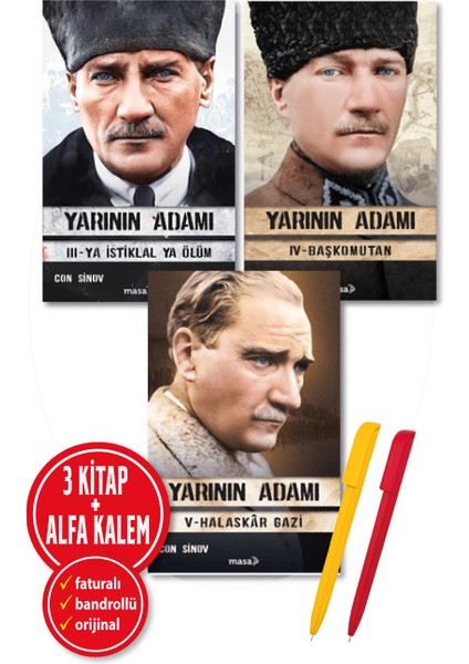 Alfa Kalem+ Con Sinov 5 Kitap (Yarının Adamı 1-2-3-4-5) Tarih Yeni Masa Kitap fiyatları