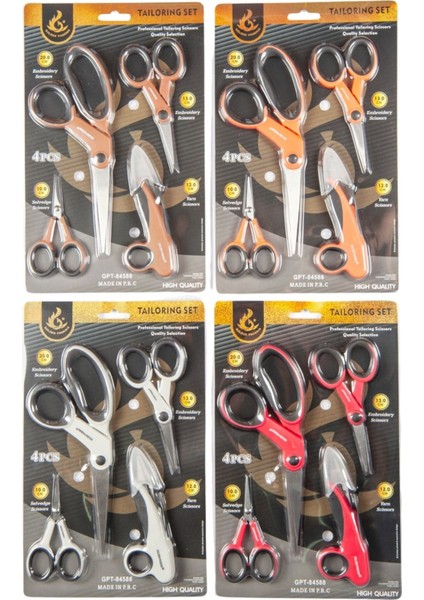 Büro Ev Ofis Için 4ADET Kolay Kesim Rengarenk Makas Seti