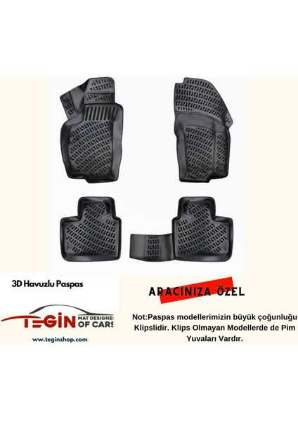 Fiat Doblo Panelvan 2 Parça 2003 3D Havuzlu Paspas Siyah modelleri