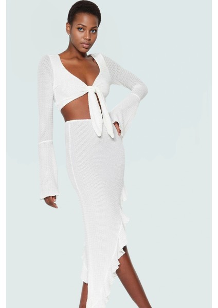 Şık Plaj Takımı Gofre Dokuma Fitted Kalıp Ispanyol Kol Modern Stil fiyatları