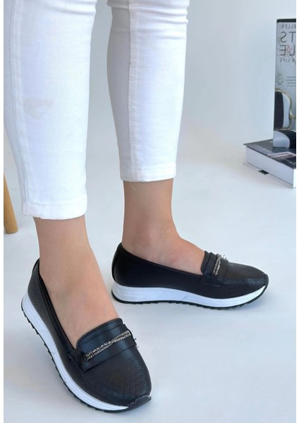Troy Siyah Cilt Babet Ayakkabı modelleri