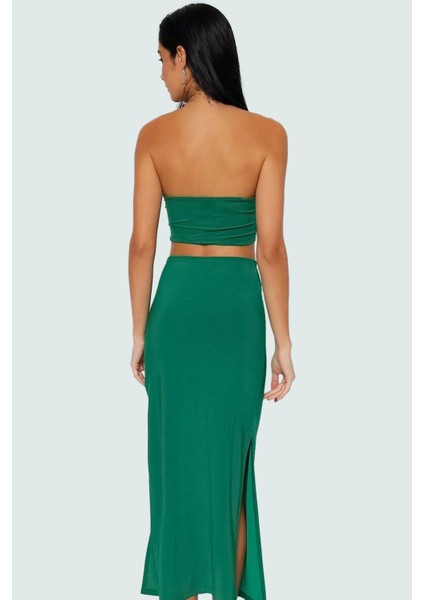 Örme Plaj Takımı Vücuda Oturan V Yaka Kolsuz Uzun Etek Seçkin Malzeme Yüksek Kalite modelleri