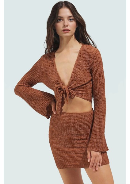 Dokuma Polyester Mini Etek Bluz Takımı Regular Kalıp Yazlık Şıklık Yüksek Kalite Uzun Ömürlü