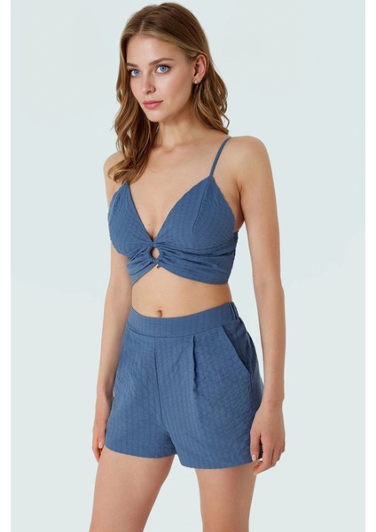 Pamuklu Oversize Bluz Şort Takım V Yaka Kolsuz Yazlık Plaj Giyim Özenle Seçilmiş