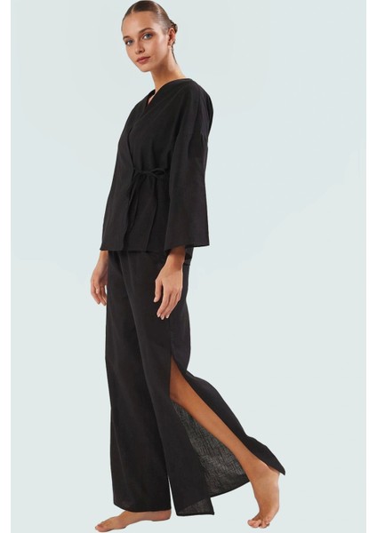 Rahat Pamuklu Plaj Takımı Gömlek ve Pantolon Keten Karışımlı Dokuma Yüksek Kalite fiyatları