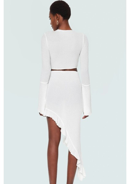 Şık Plaj Takımı Gofre Dokuma Fitted Kalıp Ispanyol Kol Modern Stil modelleri