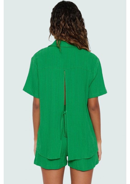 Rahat ve Şık Dokuma Şort Gömlek Takım Yazlık Plaj Giyim Seti Görünüm Uzun Ömürlü modelleri