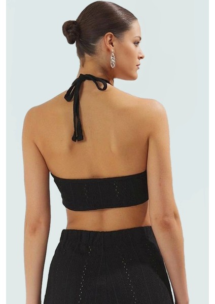 Şık Dantel Plaj Takımı Halter Yaka Bluz ve Geniş Paça Pantolon Özel Tasarım Özenle Seçilmiş fiyatları