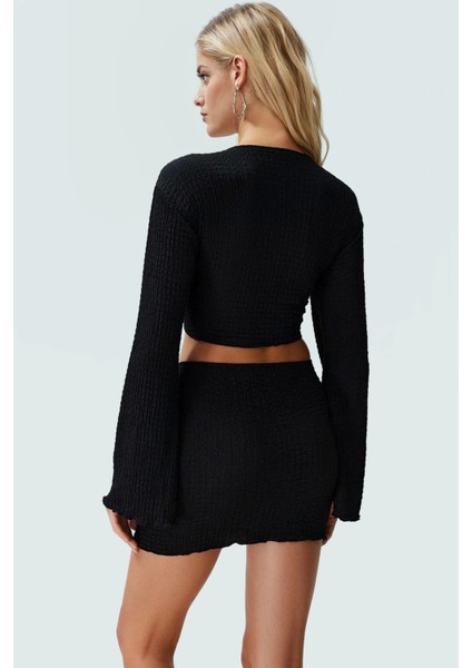 Dokuma Polyester Mini Etek Bluz Takımı Regular Kalıp Yazlık Şıklık Yüksek Kalite Uzun Ömürlü modelleri