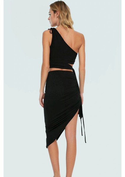 Şık Kadın Yazlık Bluz Etek Takım Regular Kesim Viskoz Kumaş Uzun Ömürlü Günlük Kullanım Için modelleri