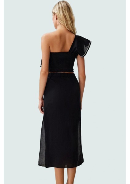 Pamuklu Leopar Desenli Yazlık Bluz Etek Takımı Şık ve Rahat Profesyonel Görünüm Uzun Ömürlü modelleri