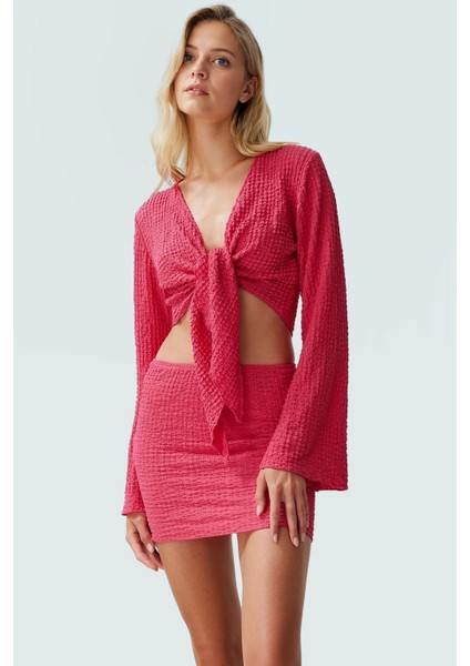 Dokuma Polyester Mini Etek Bluz Takımı Regular Kalıp Yazlık Şıklık Yüksek Kalite Uzun Ömürlü fiyatları