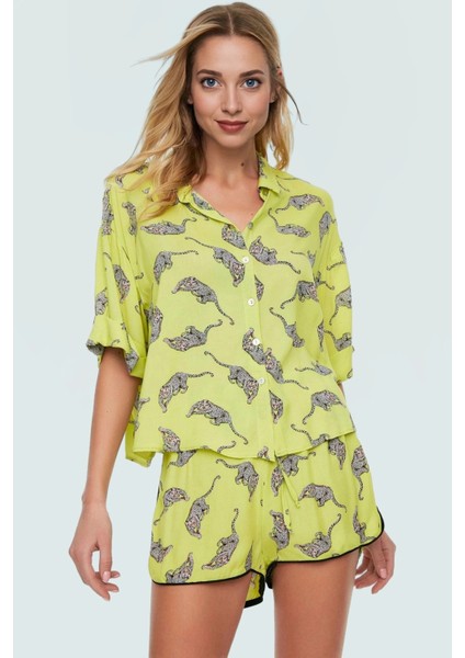 Nefes Alan Viskoz Kumaşlı Animal Desenli Rahat Yazlık Şort Takım ve Şık fiyatları