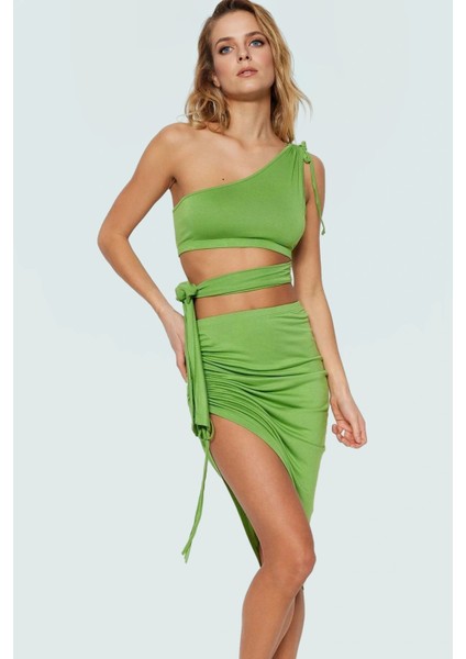 Şık Kadın Yazlık Bluz Etek Takım Regular Kesim Viskoz Kumaş Uzun Ömürlü Günlük Kullanım Için