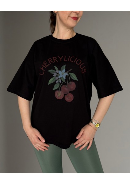 Cherrylicious Oversize T-Shirt %100 Pamuk
