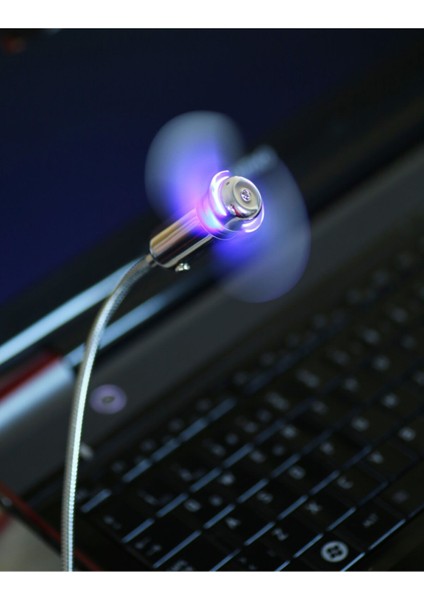 Turuncu USB Ledli Vantilatör, Hafif ve Şık Taşınabilir Soğutucu