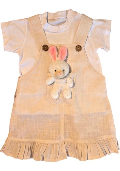 Oyuncak Ayılı Keten Elbise