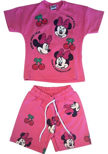Cherry Mouse Desenli Şort Tişört 2'li Takım