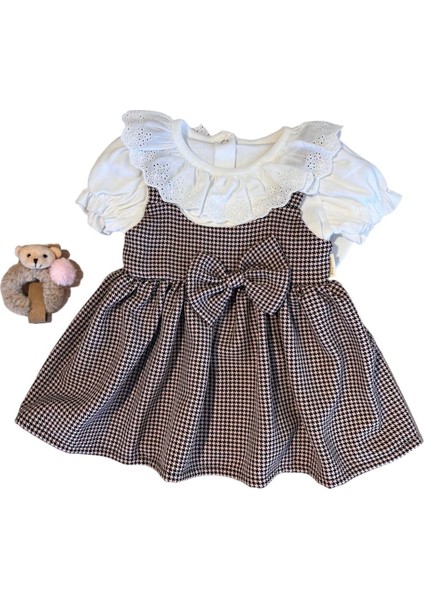 Ayıcıklı Tokalı Elbise 2'li Takım