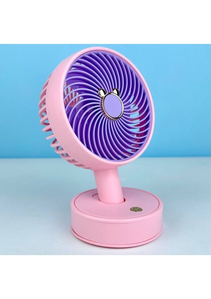 Şık Pembe Mini El ve Masaüstü Fanı, 3 Kademeli Serinletici Ventilatör