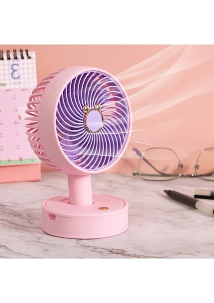 Şık Pembe Mini El ve Masaüstü Fanı, 3 Kademeli Serinletici Ventilatör fiyatları